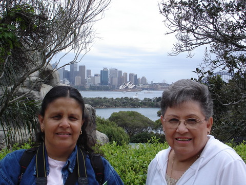 Lisa and Mary with the Sydney Skyline