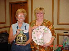 Pat Lackey and Tracy Hughes showing off new Duncan U seminars. 